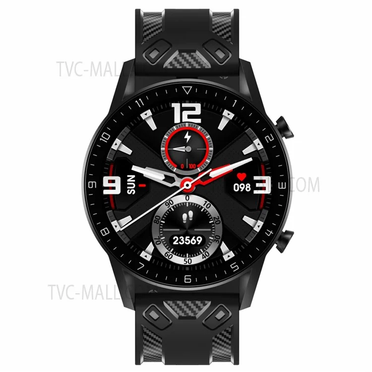 Carbon Fiber Textured Silicone Watch Bands 22mm Replacement Adjustable Straps for Suunto 9 Peak / Samsung Galaxy Watch3 45mm/Watch 46mm R800 - Black
