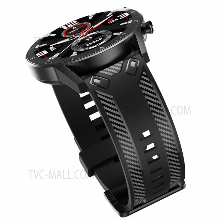 Carbon Fiber Textured Silicone Watch Bands 22mm Replacement Adjustable Straps for Suunto 9 Peak / Samsung Galaxy Watch3 45mm/Watch 46mm R800 - Black