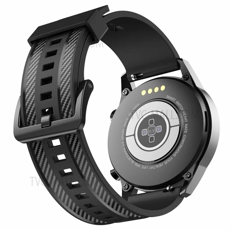 Carbon Fiber Textured Silicone Watch Bands 22mm Replacement Adjustable Straps for Suunto 9 Peak / Samsung Galaxy Watch3 45mm/Watch 46mm R800 - Black