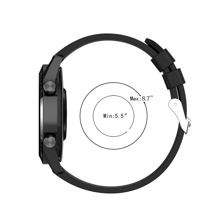 20 mm Silikon Smart Watch Armband Verstellbares Armband Für Huawei Uhr GT Runner/uhr GT3 42mm - Silberstahlschnalle/mitternachtsblau