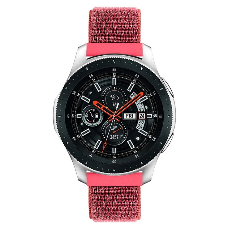 22mm Bracciale in nylon regolabile smart watch sostituzione per Samsung Galaxy Watch3 45mm/Gear S3 Classic/Galaxy Watch 46mm - Rosso