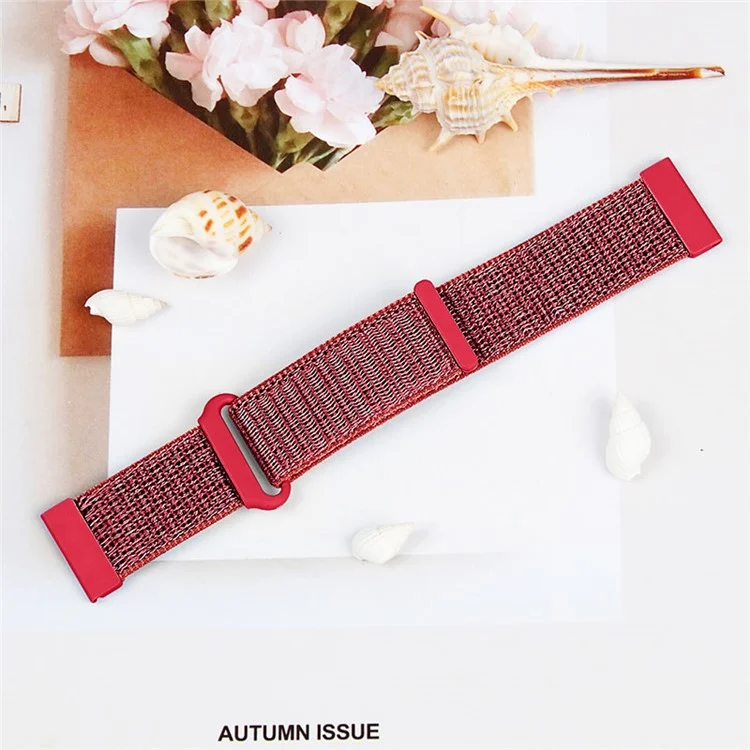 22mm Adjustable Elastic Watch Band Soft Stretch Nylon Loop Bracelet Strap Replacement for Huawei Watch GT 2e 42mm/46mm - Red