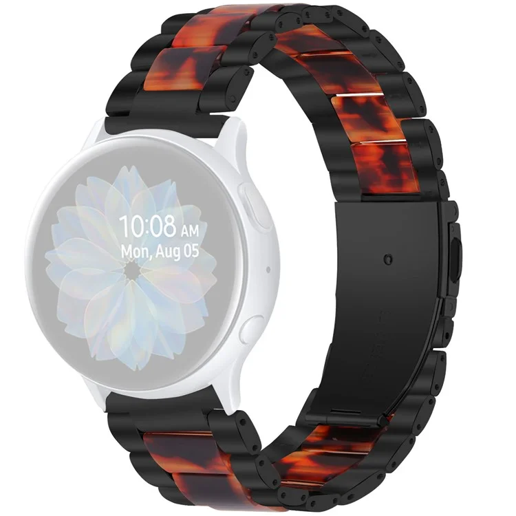 Resina + Banda di Orologi Del Braccialetto da Polso in Acciaio Inossidabile Per Samsung Galaxy Watch4 Classic 42mm/galaxy Watch Active/Galaxy Watch Active2 40mm 44mm - Black/Hawksbill Splicing