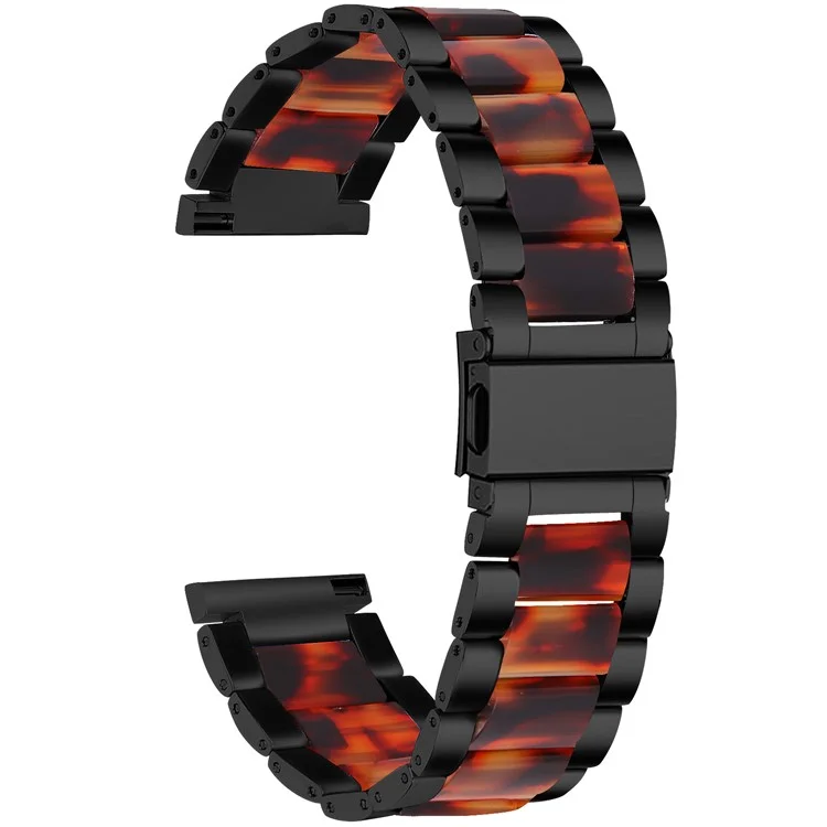 Resina + Banda di Orologi Del Braccialetto da Polso in Acciaio Inossidabile Per Samsung Galaxy Watch4 Classic 42mm/galaxy Watch Active/Galaxy Watch Active2 40mm 44mm - Black/Hawksbill Splicing