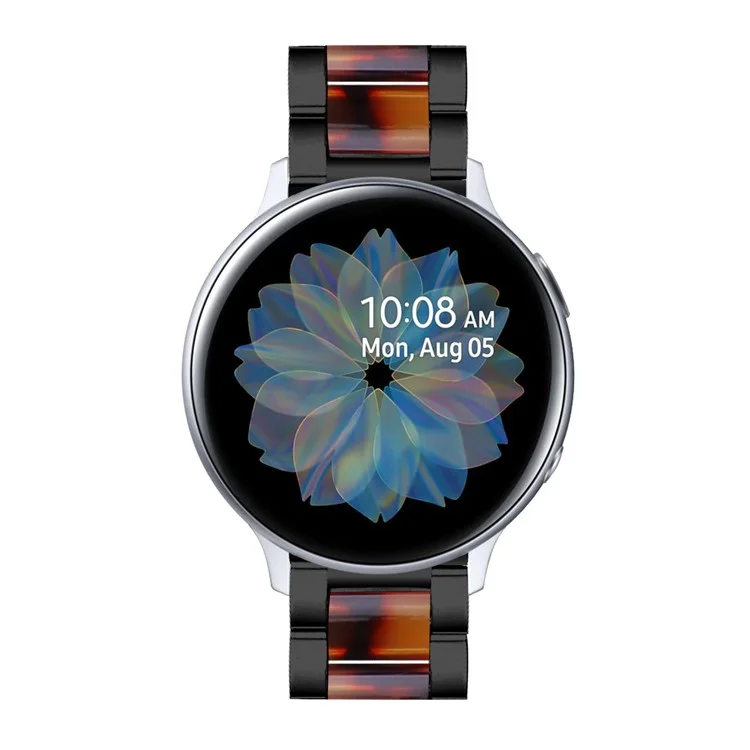 Resina + Banda di Orologi Del Braccialetto da Polso in Acciaio Inossidabile Per Samsung Galaxy Watch4 Classic 42mm/galaxy Watch Active/Galaxy Watch Active2 40mm 44mm - Black/Hawksbill Splicing