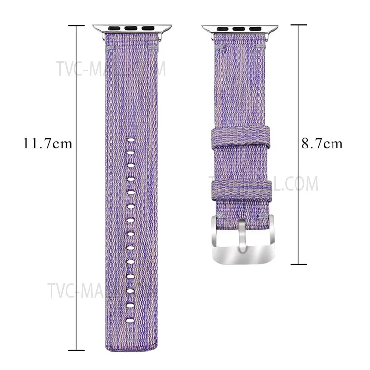 Geflochtenes Nylon Smart Watch Armband Band Ersatzriemen Für Apple Watch SE 40 Mm/serie 7 41 Mm/6/5/4 40 Mm/3/2/1 38 mm - Violett