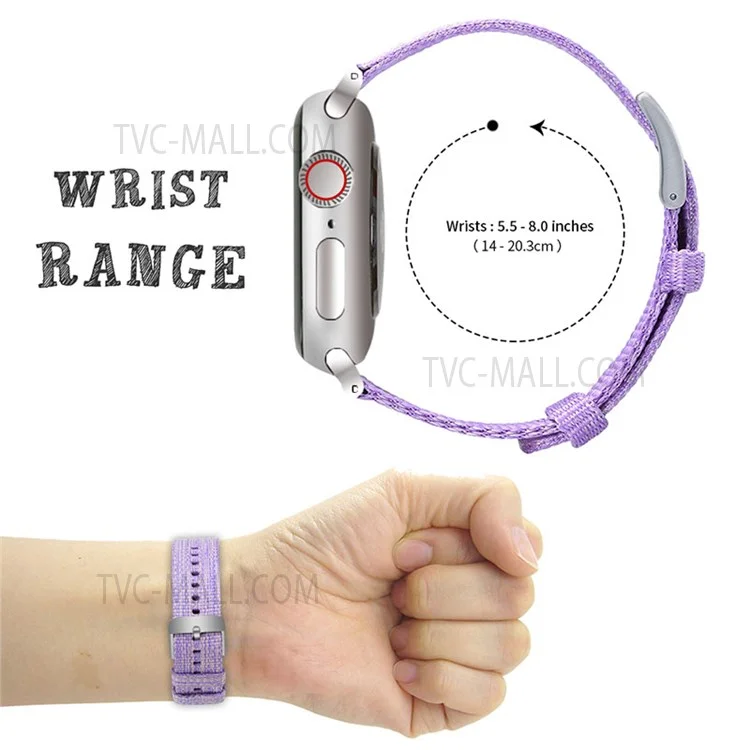 Geflochtenes Nylon Smart Watch Armband Band Ersatzriemen Für Apple Watch SE 40 Mm/serie 7 41 Mm/6/5/4 40 Mm/3/2/1 38 mm - Violett