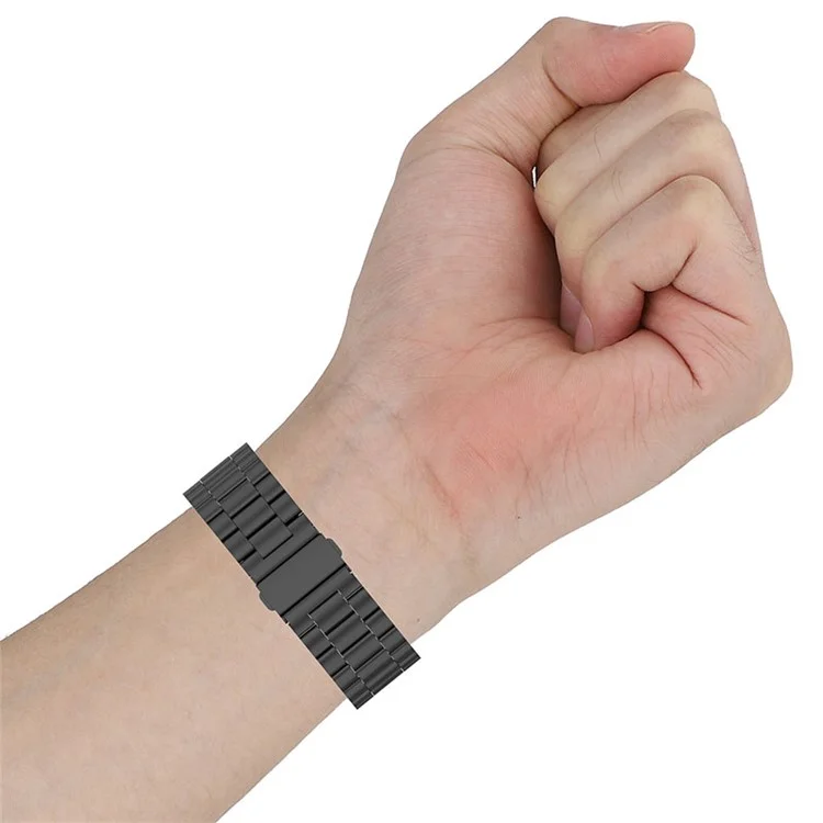 2 Em 1 3 Grânulos Strap De Relógio De Aço Inoxidável + Protetor De Caixa De Relógio Para Xiaomi Redmi Watch 2 / Redmi Horloge 2 Geração - Preto