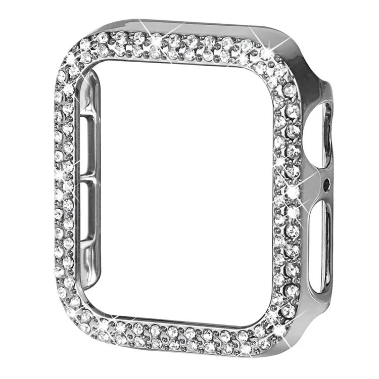 Rhinestone Decor Anti-straps PC Watch Edge Case Защитная Крышка Для Apple Watch Series 6 / 5/4 / SE 44mm - Серебряный