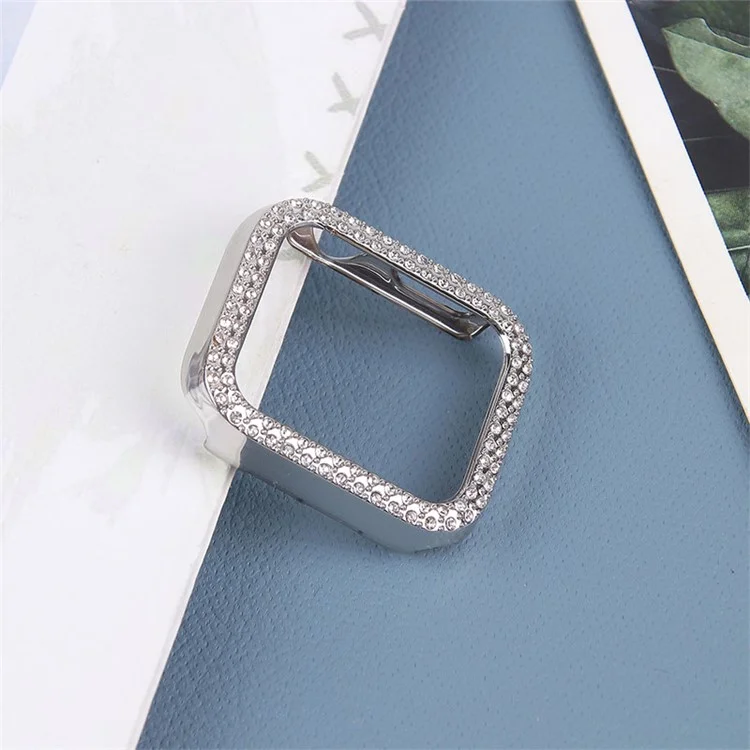 Rhinestone Decor Anti-straps PC Watch Edge Case Защитная Крышка Для Apple Watch Series 6 / 5/4 / SE 44mm - Серебряный