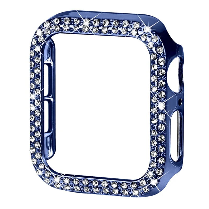 Hard PC Rhinestone Watch Case Frame Edge Cover for Apple Watch Series SE3 / SE2 / SE1 /  6 / 5 / 4 40mm - Blue