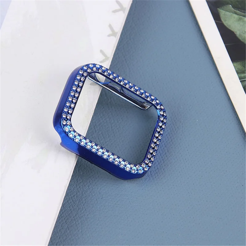 Hard PC Rhinestone Watch Case Frame Edge Cover for Apple Watch Series SE3 / SE2 / SE1 /  6 / 5 / 4 40mm - Blue