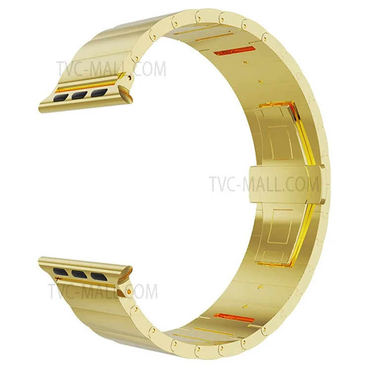 Bracelet de montre intelligent en métal Bracelet de remplacement pour Apple Watch Series 10 46mm / Ultra 2 Ultra 49mm / 9 8 7 45mm / SE (2023) SE (2022) SE 6 5 4 44mm / 3 2 1 42mm - Or