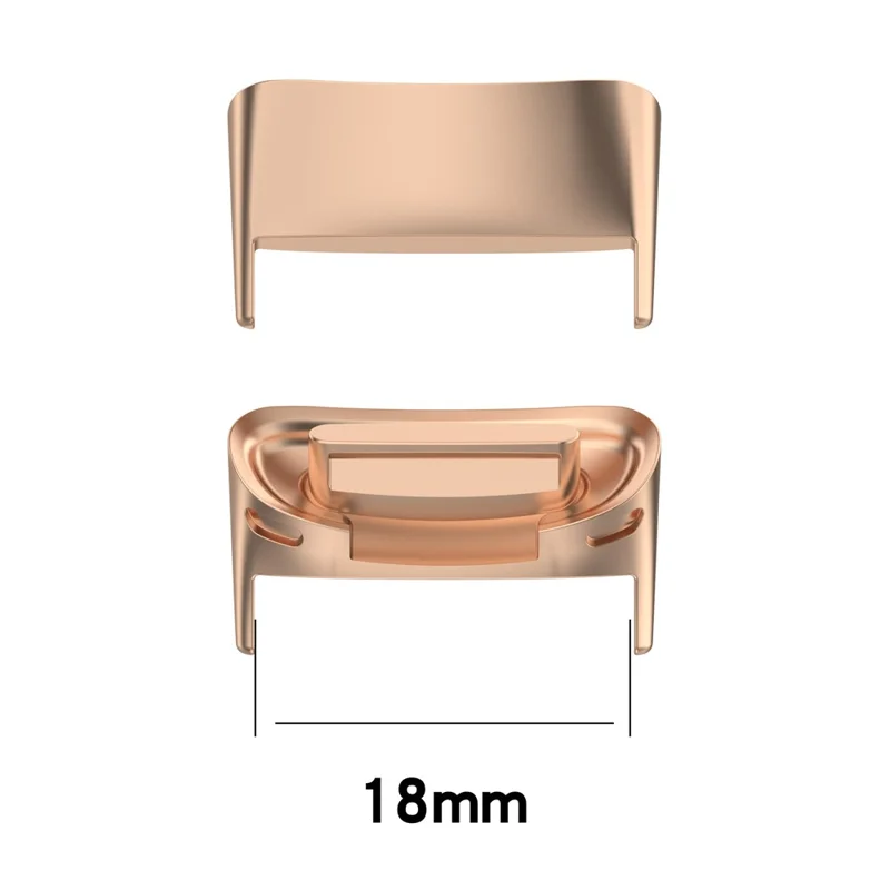 1 Pair Replacement Watch Strap Wrist Band Buckle Metal Connectors for Fitbit Charge 5 - Rose Gold