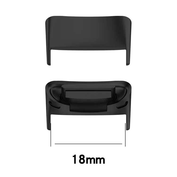 1 Pair Replacement Watch Strap Wrist Band Buckle Metal Connectors for Fitbit Charge 5 - Black
