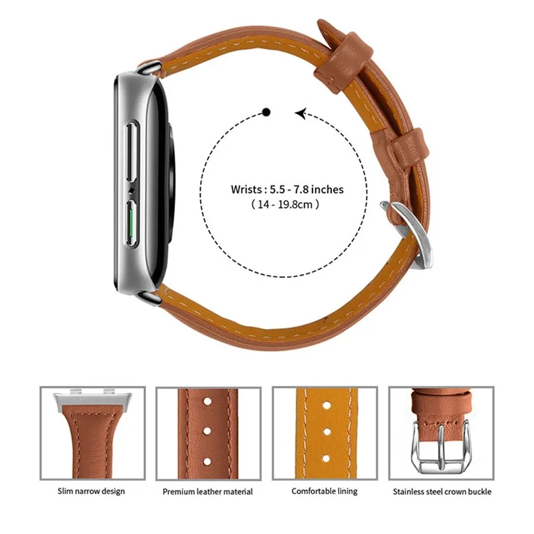 Schnell Release Uhrenarmband Top Grain Cowhide Echtes Leder Uhrenarmband für Oppo Watch 41mm - Braun