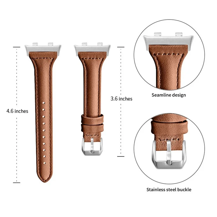 Schnell Release Uhrenarmband Top Grain Cowhide Echtes Leder Uhrenarmband für Oppo Watch 41mm - Braun