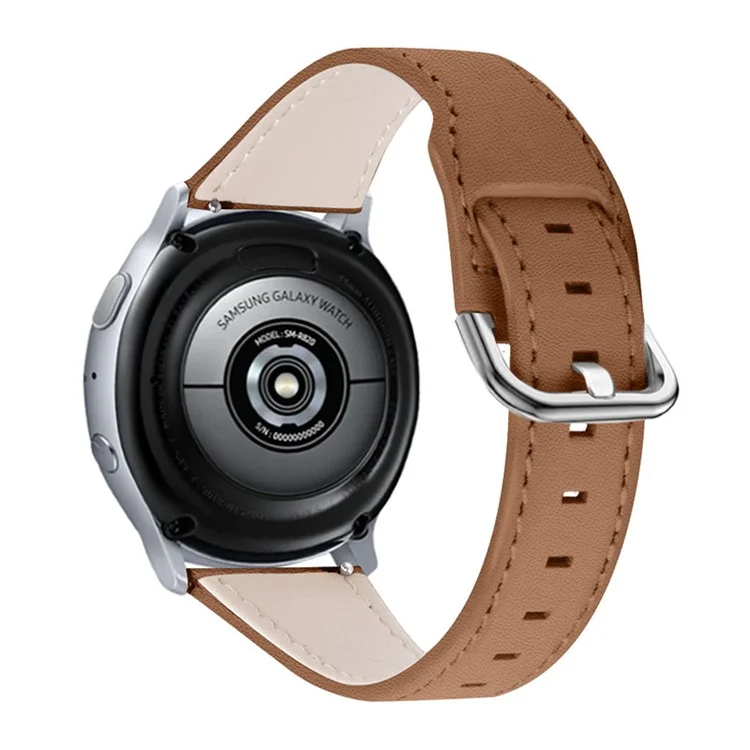 High-end-austausch Von Echter Leder 22mm Uhrengurt Mit Schnalle Für Samsung Galaxy Watch3 45 mm / Samsung Galaxy Watch 46mm - Braun