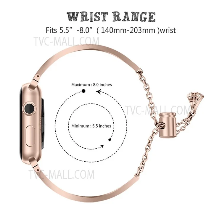 Crown Rhinestone Decor Hollow Watchband 304 Stainless Steel Watch Strap for Apple Watch Series 10 46mm / Ultra 2 Ultra 49mm / 9 8 7 45mm / SE (2023) SE (2022) SE 6 5 4 44mm / 3 2 1 42mm - Gold