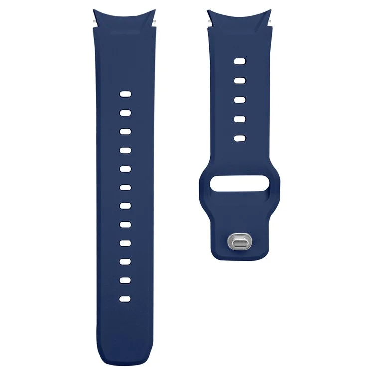 Silicone Solid Color Replacement Wrist Band Watch Strap for Samsung Galaxy Watch6 40mm 44mm / Watch6 Classic 43mm 47mm / Watch 5 40mm 44mm / 5 Pro 45mm / Watch4 40mm 44mm - Dark Blue