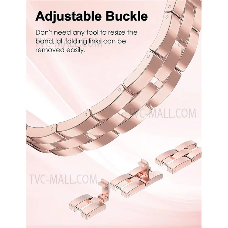 Correa de Reloj Metálica en Forma de X Repuesto + Carcasa Protectora Decorada con Doble Fila de Rhinestones Antiarañazos para Apple Watch Serie 7 45mm - Oro Rosa 