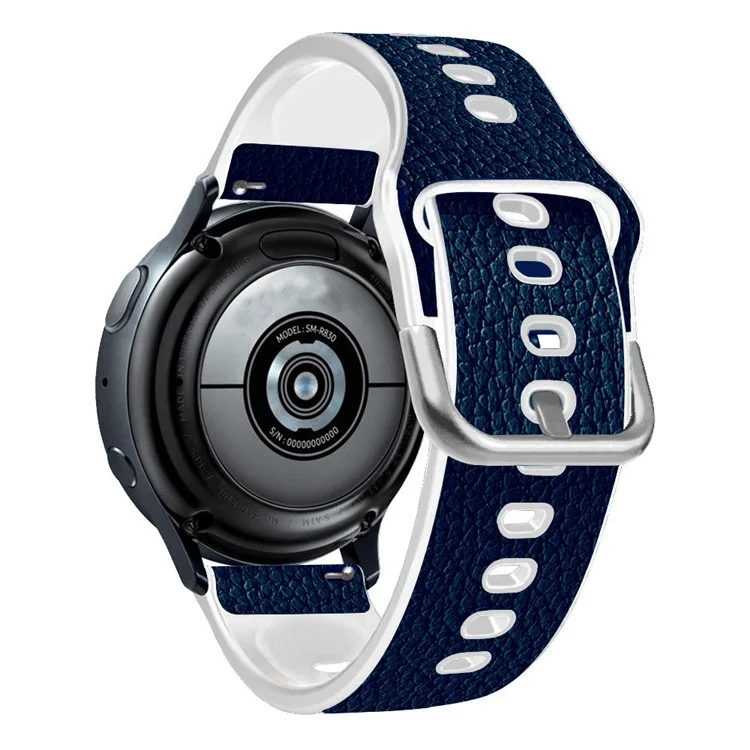 20mm Litchi Textura PU Couro Revestido Com Tpu Banda de Vigilância Pulseira Para Huawei Relógio GT3 42mm/gt2 42mm - Azul