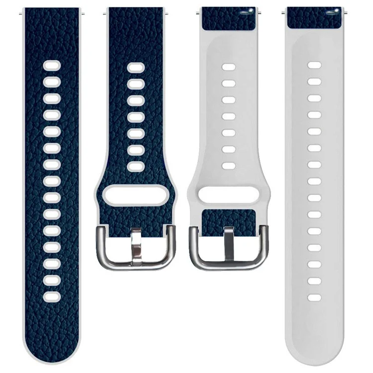 20 mm Litchi Texture PU Cuir Enduit TPU TPU Watchband Bandle de Remplacement Pour Huawei Watch GT3 42mm / Gt2 42mm - Bleu