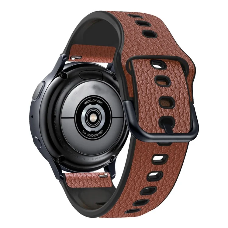 20 -миллиметровый Текстура Litchi Cute Leather Tpu Tpu Bandband Заменяющий Ремешок Для Huawei Watch GT3 42 Мм/gt2 42 мм - Светло-коричневый