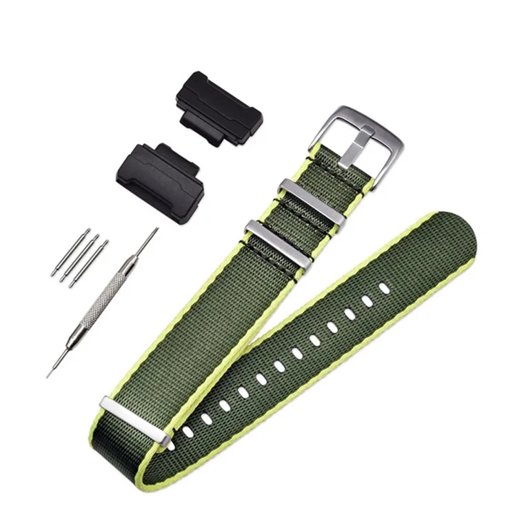 Travaux De Montre À Bandes De Montre À 3 Bandes De Montre Bande De Montre En Nylon Pour Casio GA-110 / G-8900 / DW-5600 - Vert + Vert Clair