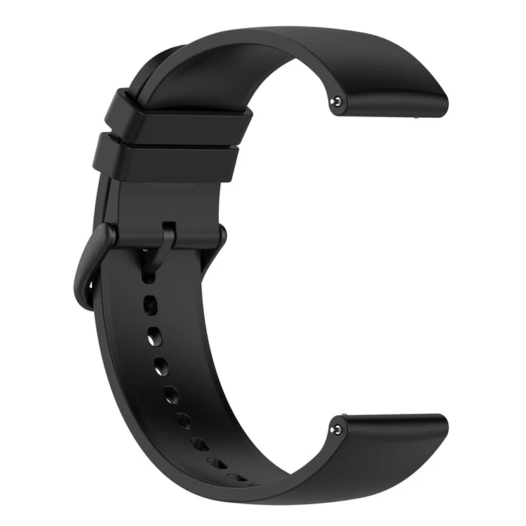 22mm Silicone Watch Strap Soft Wristband with Buckle for Samsung Galaxy Watch3 45mm/Active/Huawei Watch 3 - Black