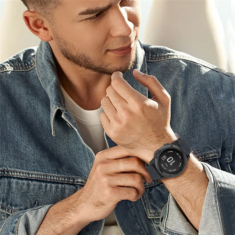 20mm Correa de reloj de nylon ajustable Bucle de banda de reloj Pulsera para Garmin Fenix 6S Pro/Fenix 5S Plus - Negro