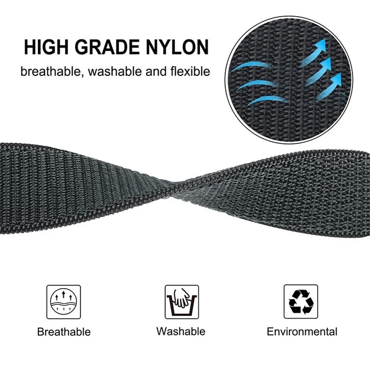 Cinturino in nylon morbido da 22 mm con chiusura a strappo per Garmin Fenix 6X Pro/Fenix 5 Plus - Grigio