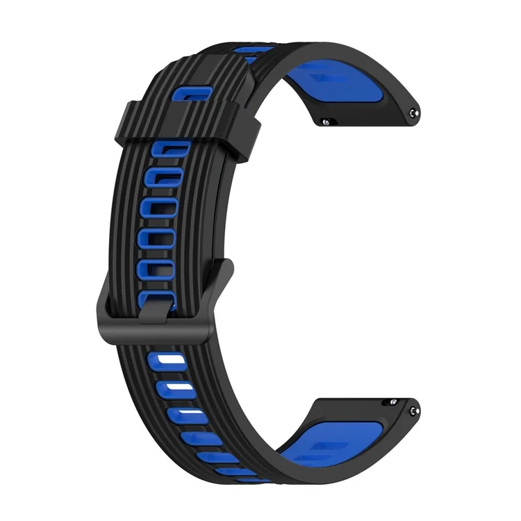 22mm Silicone Watch Strap for Huawei Watch GT Runner/GT 3 46mm Soft Wristband with Buckle - Black/Blue