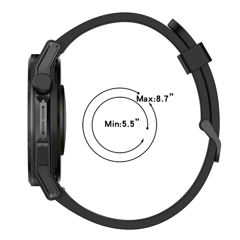 22mm Silicone Watch Strap for Huawei Watch GT Runner/GT 3 46mm Soft Wristband with Buckle - White/Black