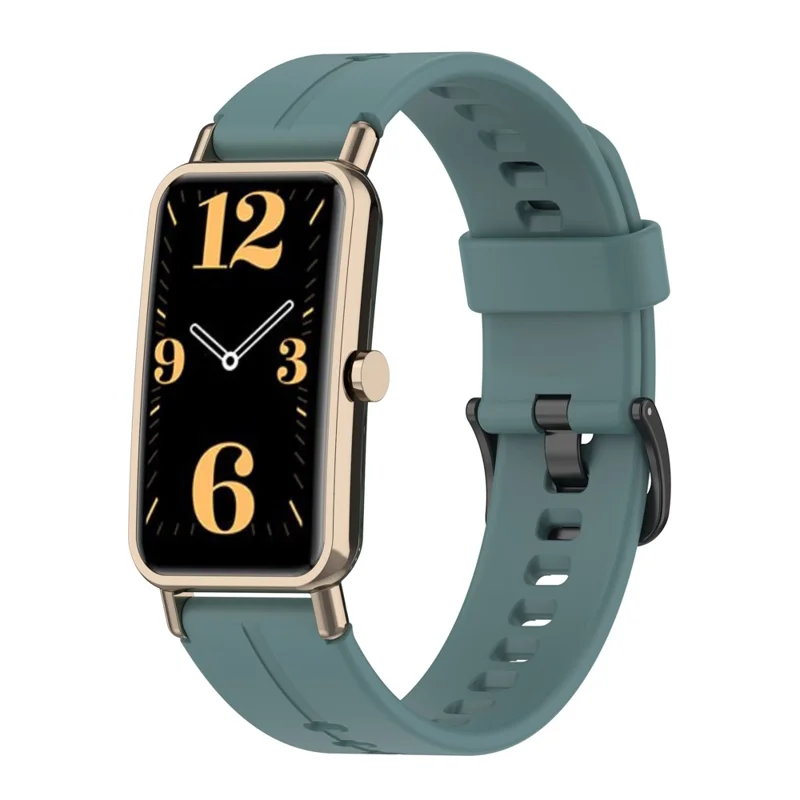 Waterproof Soft Solid Color Silicone Watch Strap Wristband with Buckle for Huawei Watch Fit Mini - Cyan