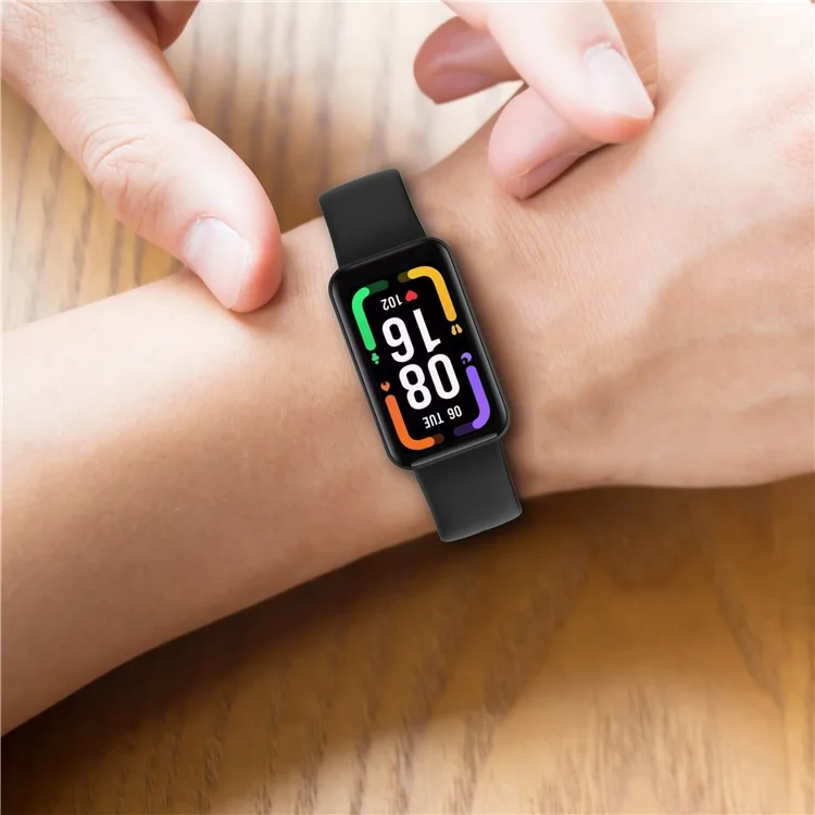 Pulseira de Cinta de Relógio Macio à Prova D'água de Silicone Com Fivela Para Xiaomi Redmi Smart Band Pro - Preto