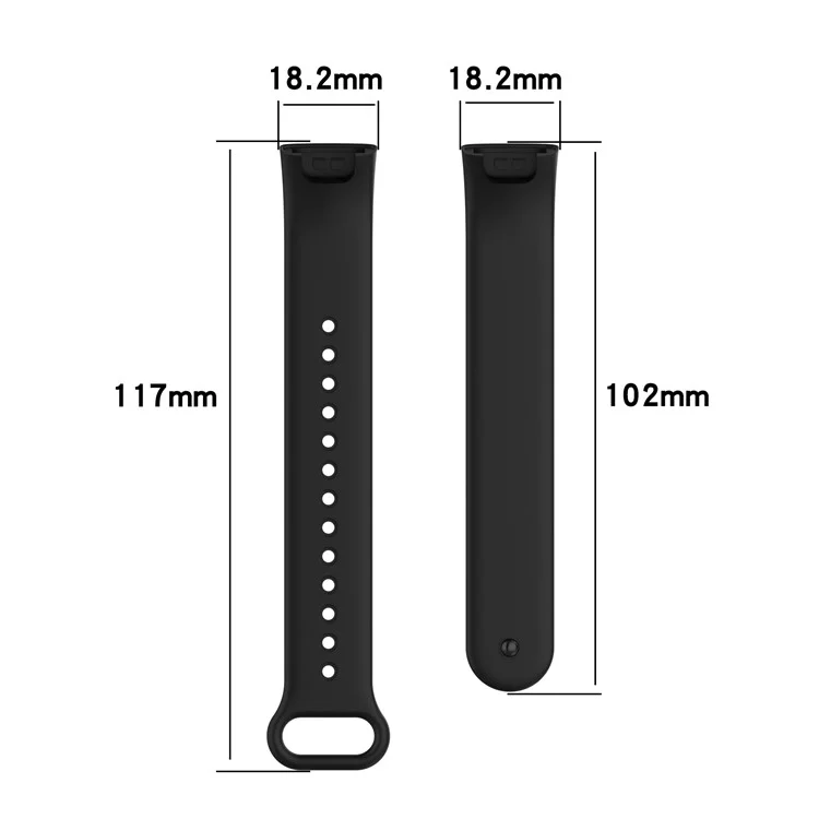 Silicone Waterproof Soft Watch Strap Wristband with Buckle for Xiaomi Redmi Smart Band Pro - Black