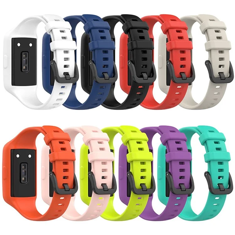 Reemplazo de pulsera inteligente de una sola pieza, funda y correa de silicona para Honor Band 6/Huawei Band 6/Huawei Band 6 pro - Cian