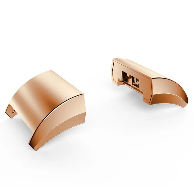 1 Pair 18mm Wrist Strap Connector Wristband Stainless Steel Adapter Replacement for Fitbit Charge 2 - Rose Gold