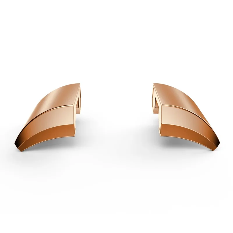 1 Pair 18mm Wrist Strap Connector Wristband Stainless Steel Adapter Replacement for Fitbit Charge 2 - Rose Gold