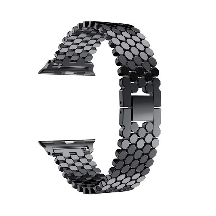 Pulseira de Reposição de Smartwatch de Design de Escamas de Peixe em Metal para Apple Watch Series 10 42mm / 9 8 7 41mm / 6 5 4 SE SE (2022) SE (2023) 40mm / 3 2 1 38mm - Preto
