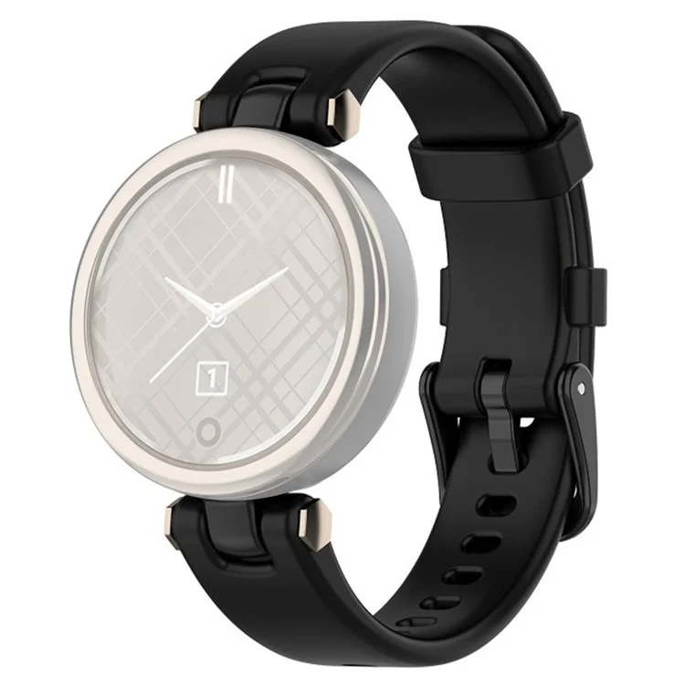 Correa de Reloj Ajustable de Muñeca de Muñeca de Silicona de Color Sólido Con Herramientas Para Garmin Lily - Negro