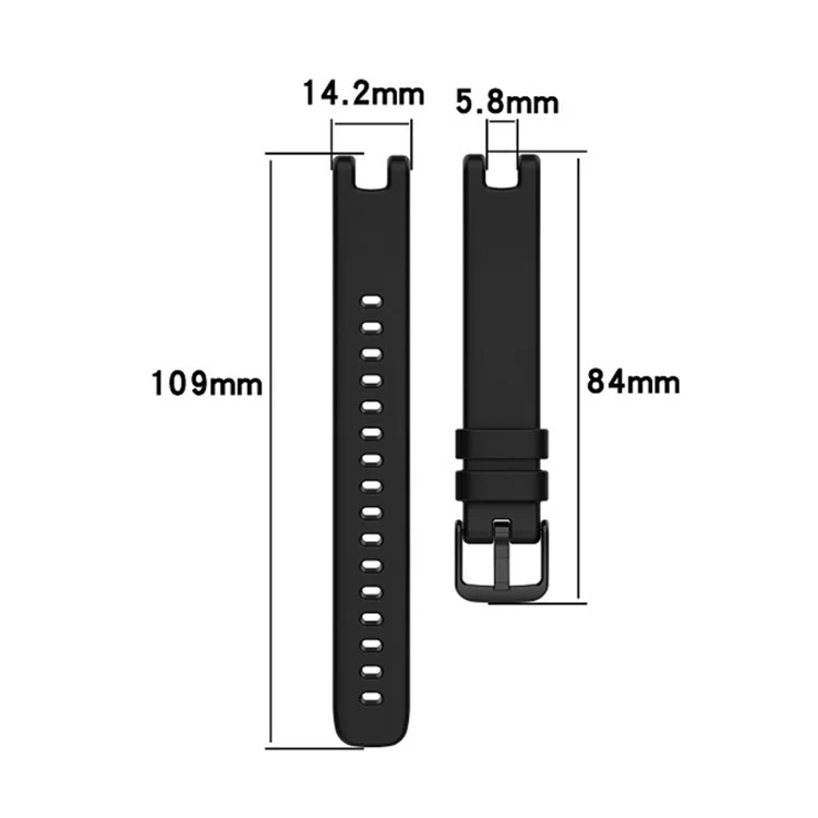 Solid Color Silicone Wrist Band Adjustable Watch Strap with Tools for Garmin Lily - Black