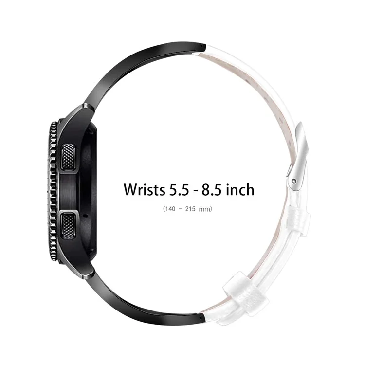 Stylish Rhinestones Decor Ceramic+Cowhide Leather Watch Strap for Fossil Gen 5 Garlyle HR - White