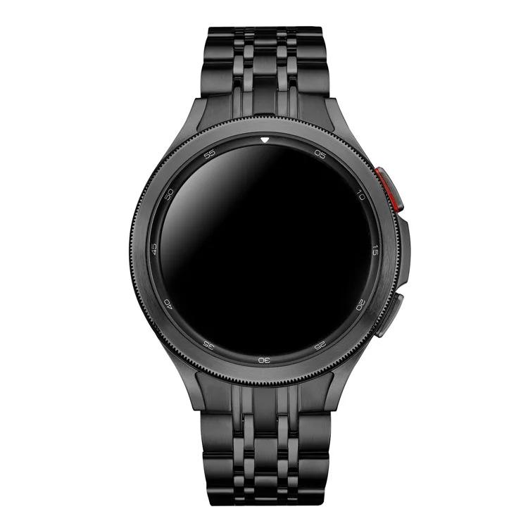 Para Samsung Galaxy Watch6 40mm 44mm / Watch6 Classic 43mm 47mm / Watch 5 40mm 44mm / 5 Pro 45mm / Watch4 40mm 44mm 7-Beads Stylish Stainless Steel Watch Band Replacement Strap - Preto