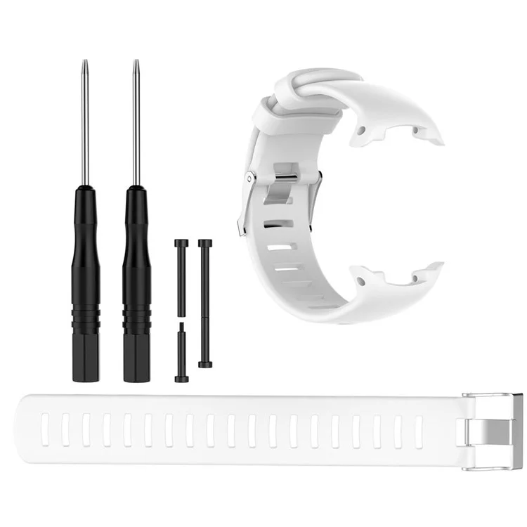Pour Suunto D4/D4i/D4i Novo Montre de plongée Remplacement Sangle Silicone Réglable Bracelet avec Outils - Blanc