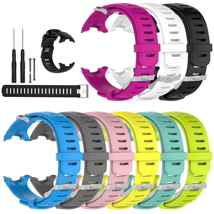 Pour Suunto D4/D4i/D4i Novo Montre de plongée Remplacement Sangle Silicone Réglable Bracelet avec Outils - Blanc