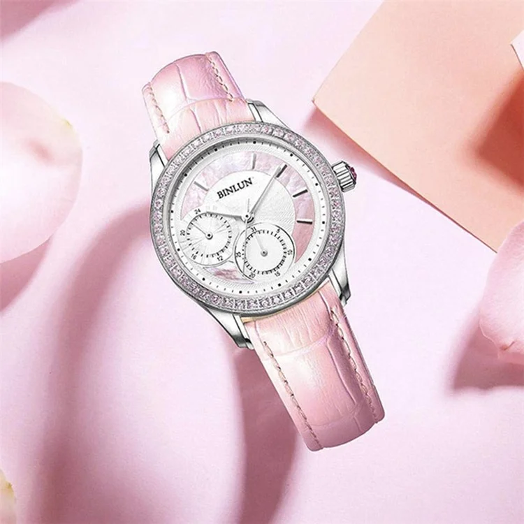 For TicWatch Pro/GTX 22mm Crocodile Texture Cowhide Genuine Leather Strap Replacement Wrist Band - Pink