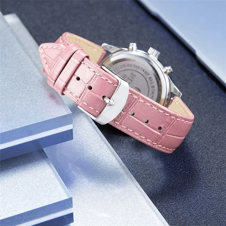 Pour Xiaomi Mi Watch Color / Haylou Solar LS05 Élégant 22 mm Crocodile Texture Cowhide Remplacer la Montre de Montre en Acier Inoxydable - Rose