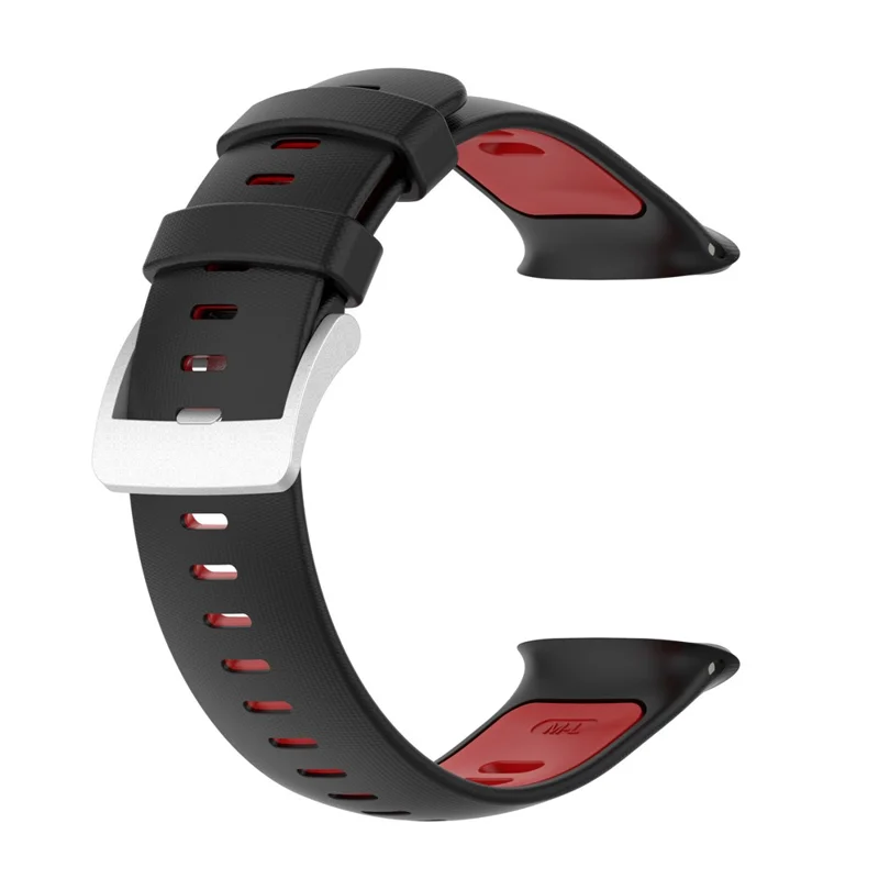 For Polar Vantage V2 Strap Dual Color Silicone Watch Band - Black / Red